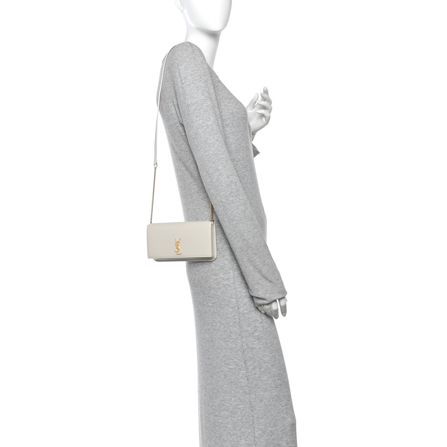 Smooth Calfskin Monogram Phone Holder Crossbody Crema Soft