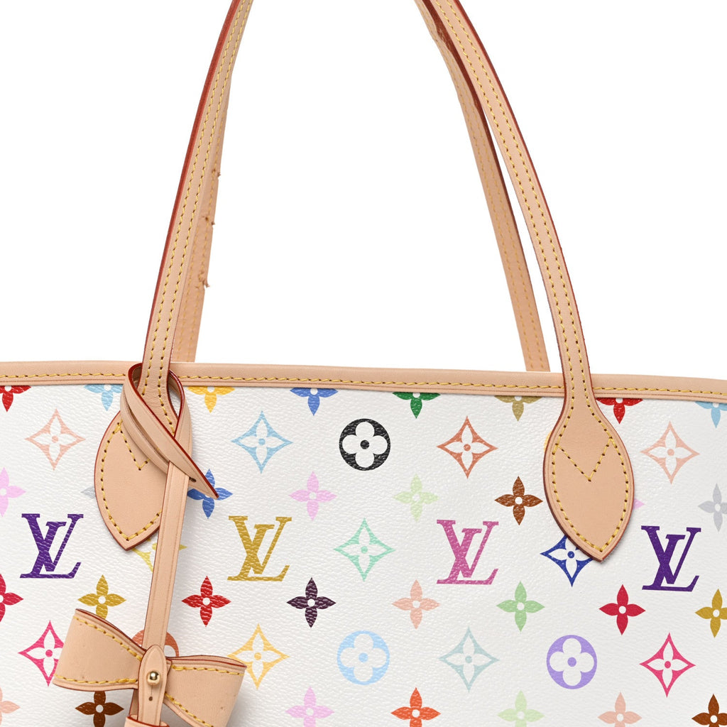 LV X TM Monogram Multicolor Neverfull MM White