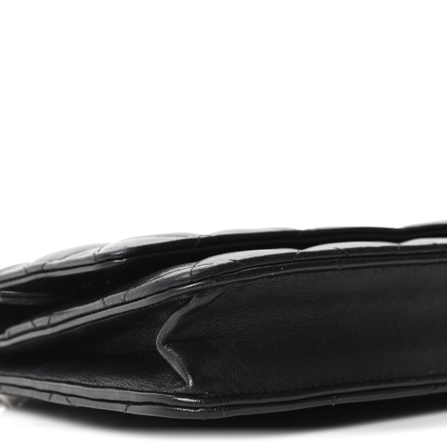 Lambskin Quilted Wallet On Chain WOC Black