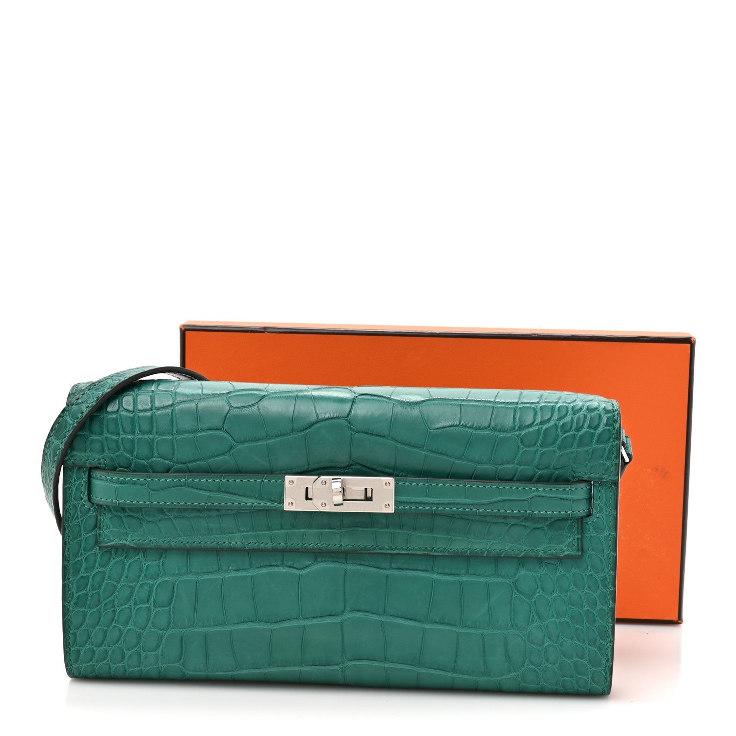 Matte Alligator Kelly To Go Wallet Malachite