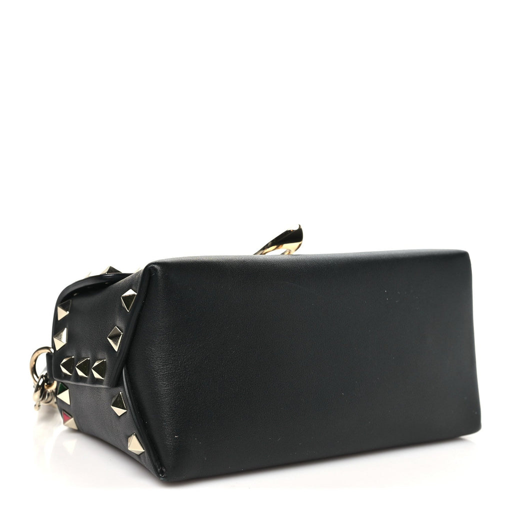 Vitello Mini Rockstud Crossbody Bag Black