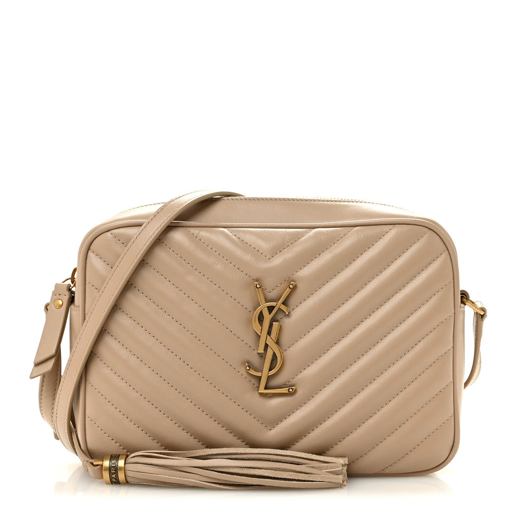 Calfskin Matelasse Monogram Lou Camera Bag Dark Beige