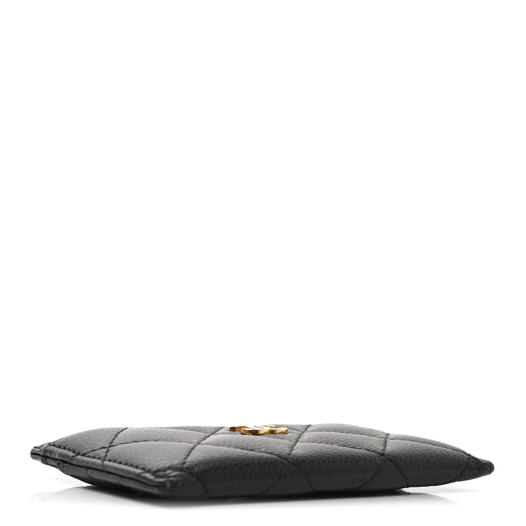 Caviar Quilted Card Holder Black