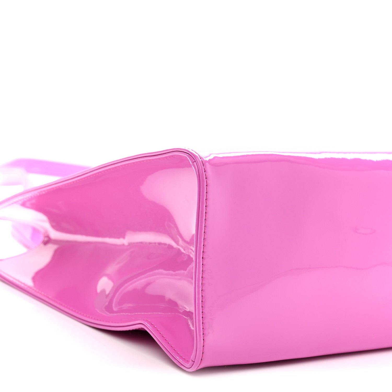 Patent Vegan Leather Medium Shopping Bag Pink