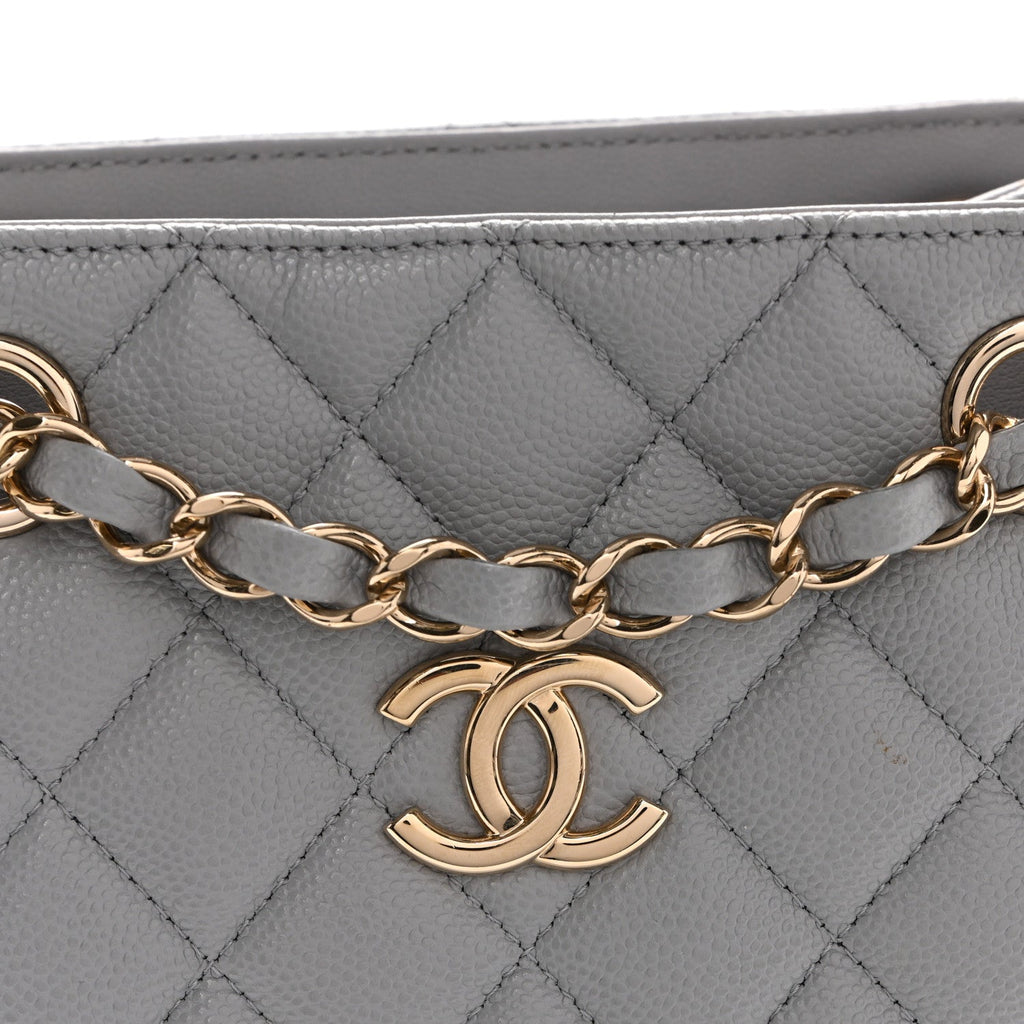 Caviar Quilted Mini Bucket Bag Blue