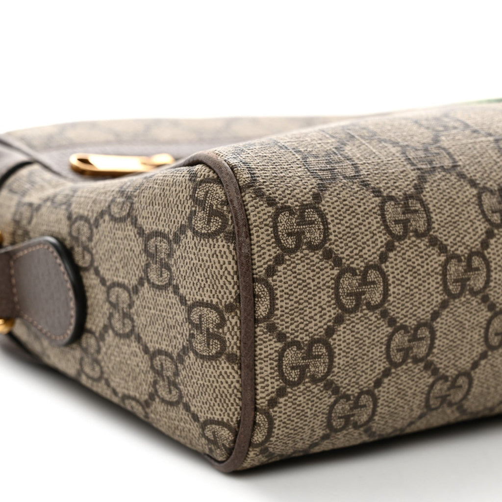 GG Supreme Monogram Web Small Ophidia Shoulder Bag Brown