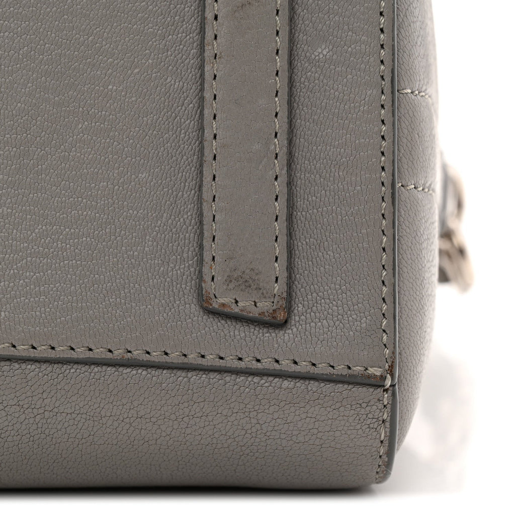 Sugar Goatskin Mini Antigona Pearl Grey