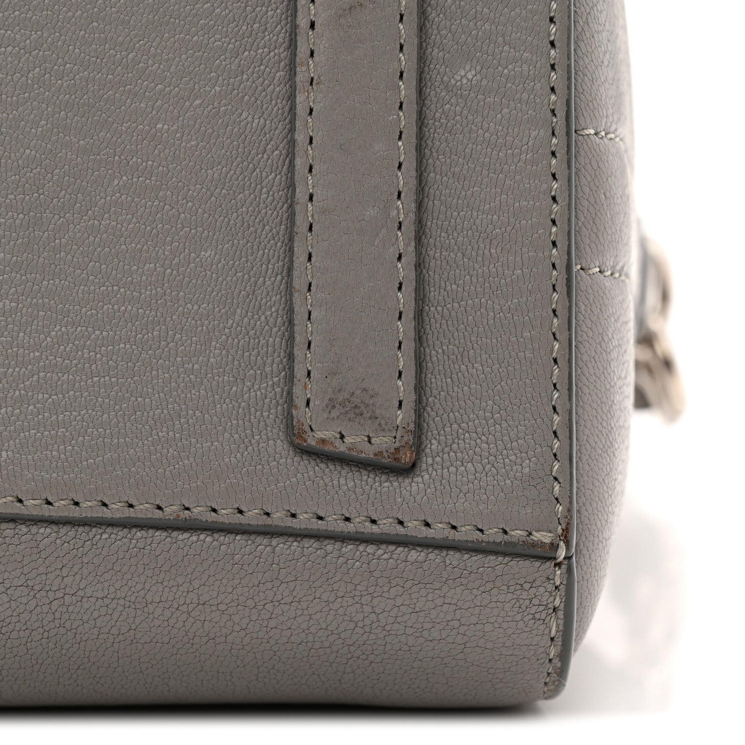 Sugar Goatskin Mini Antigona Pearl Grey