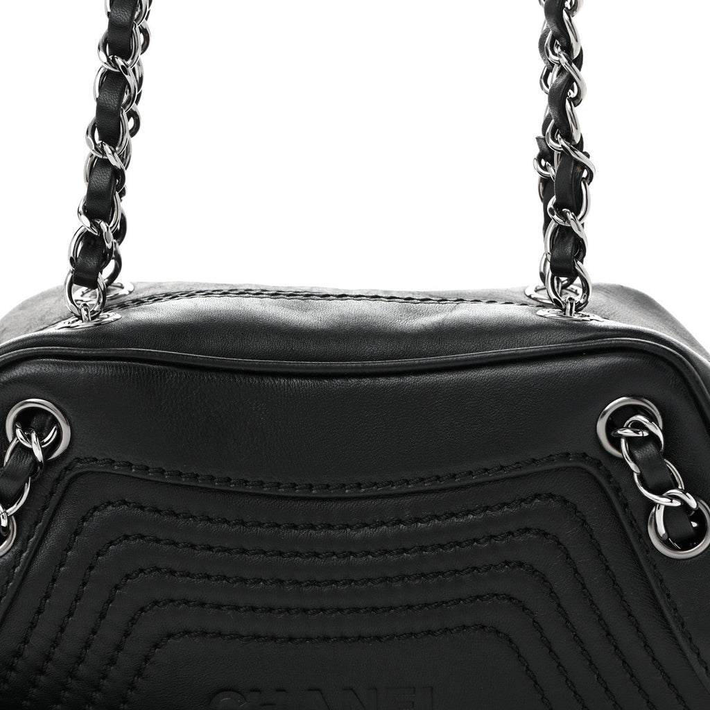 Lambskin Lax Small Tassel Shoulder Bag Black