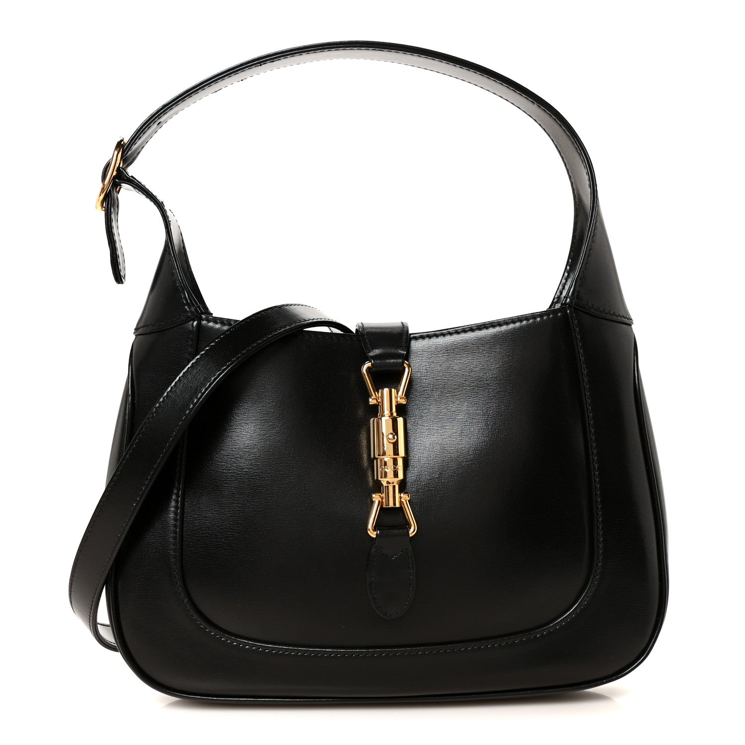Boarded Dyana Lux Calfskin Small Jackie 1961 Hobo Black