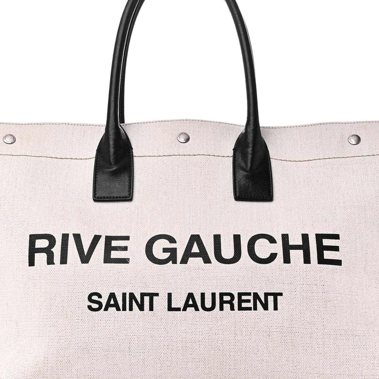 Linen Calfskin Rive Gauche Tote Greggio Natural