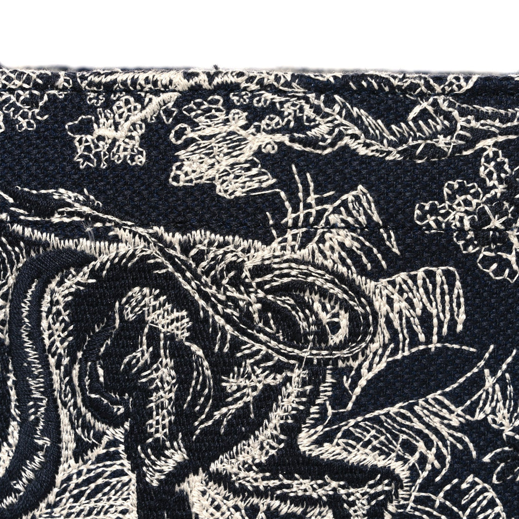 Canvas Embroidered Large Dioriviera Toile De Jouy Reverse Book Tote Blue