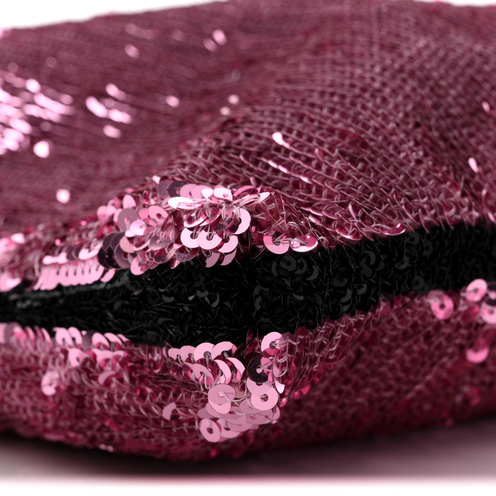 Sequin Logo Shopping Tote Pink Black
