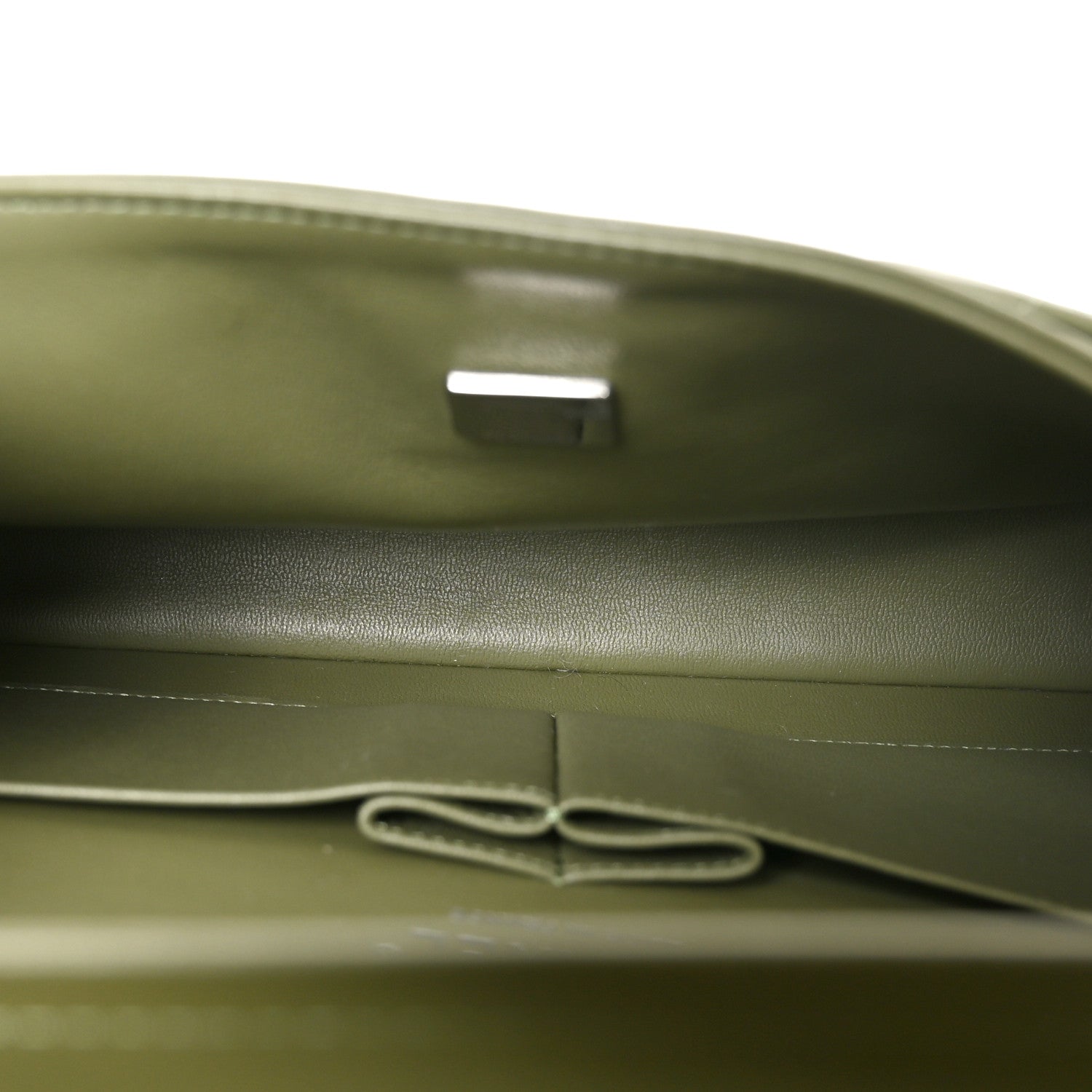 Lambskin Quilted Medium Double Flap Green