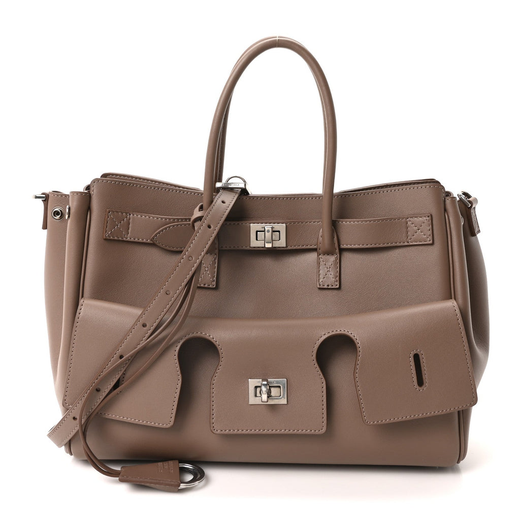 Smooth Calfskin Small Bel Air Carry All Bag Dark Taupe Dark Taupe Dark Taupe