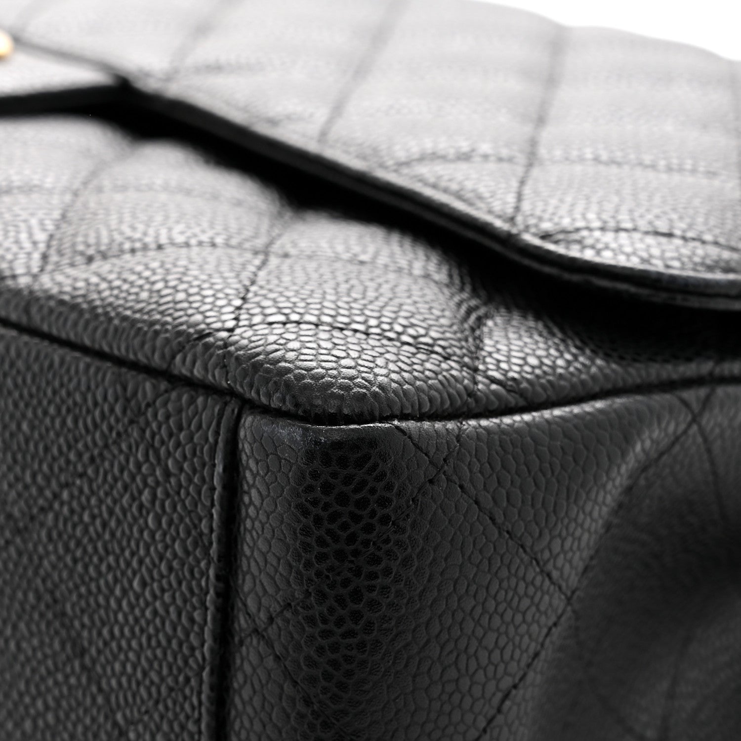 Caviar Quilted Maxi Double Flap Black