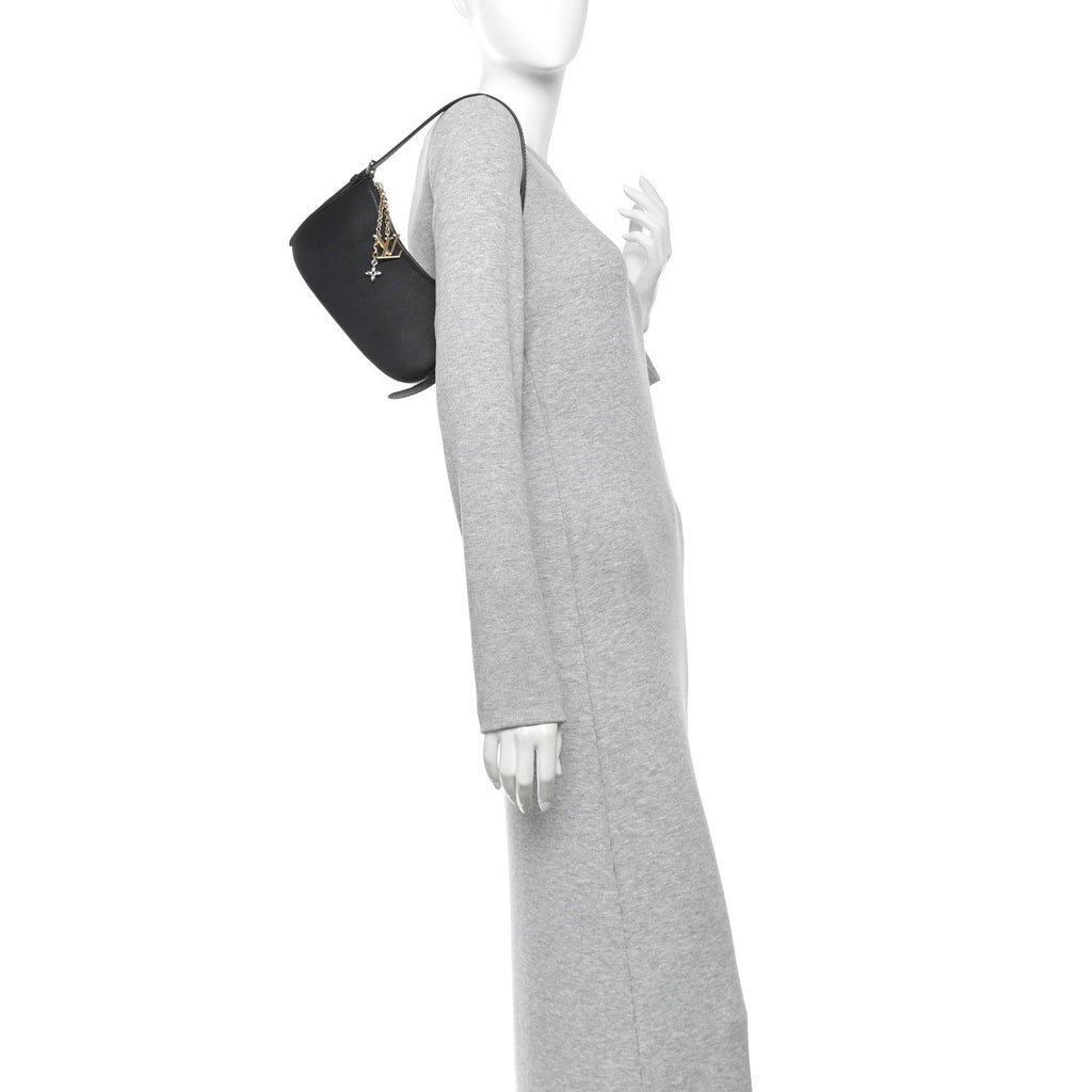 Calfskin LV Bloom Pochette Black