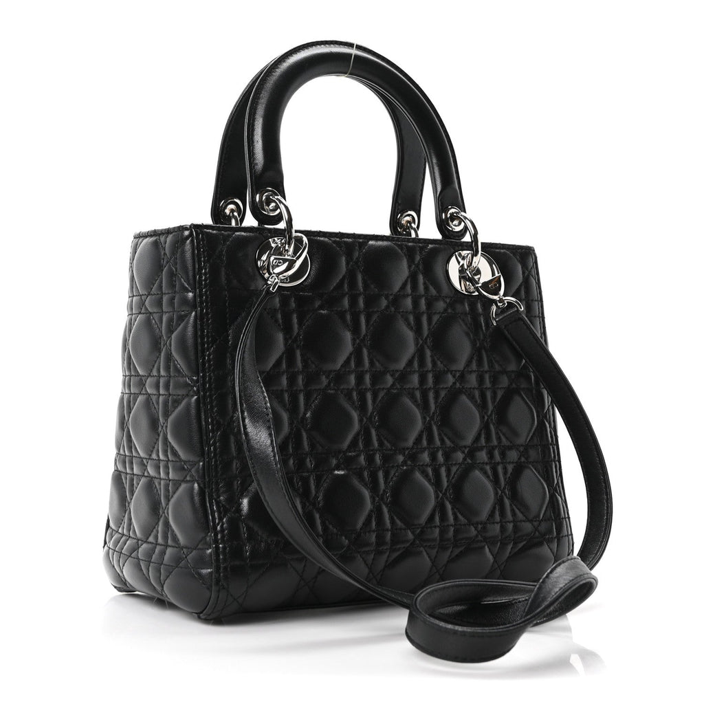 Lambskin Cannage Medium Lady Dior Black