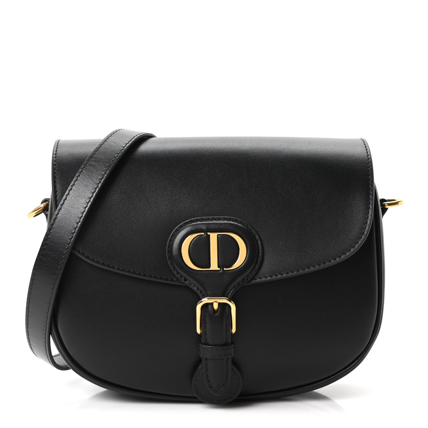 Box Calfskin Medium Bobby Flap Black
