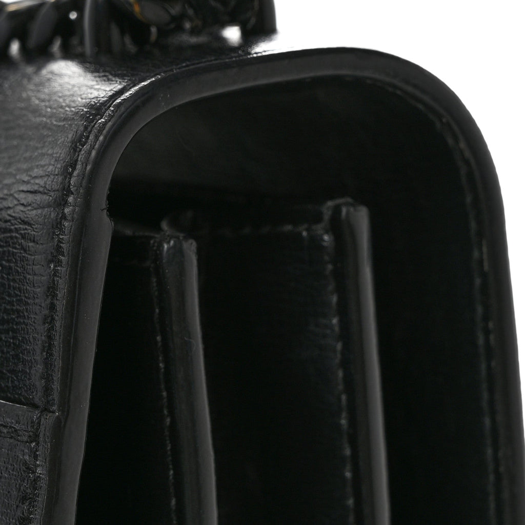 Calfskin Medium Monogram Sunset Satchel Black