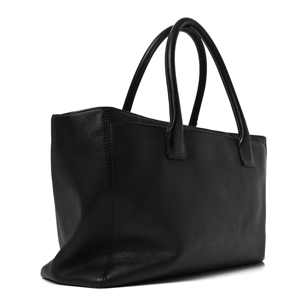 Calfskin Cerf Executive Shopper Tote Black