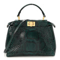 Snakeskin Shiny Nappa Mini Peekaboo Iconic Satchel Green
