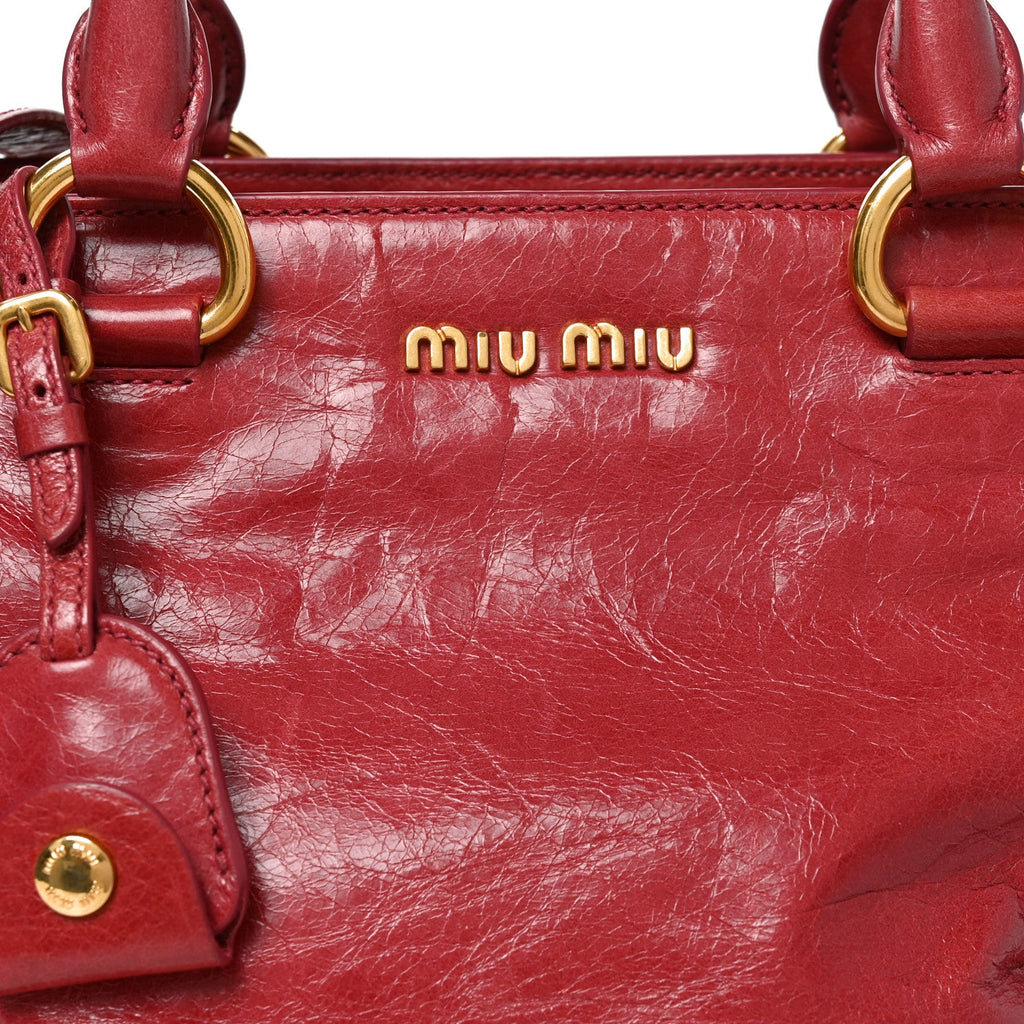 Vitello Shine Top Handle Satchel Pink