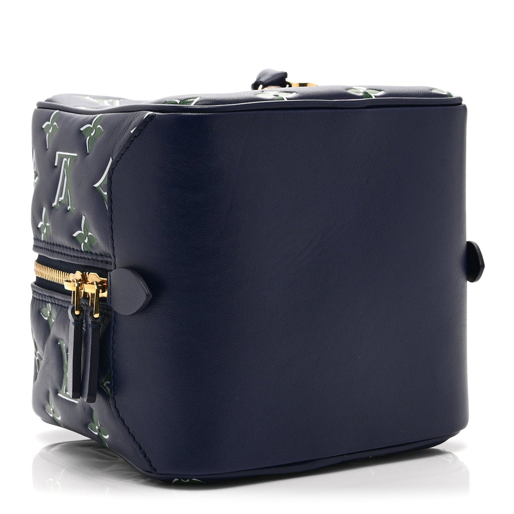 Lambskin Embossed Monogram Square Bag Blue Green