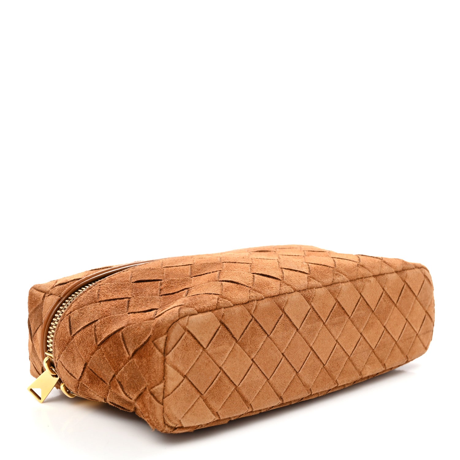 Suede Intrecciato Bang Bang Vanity Case Amber