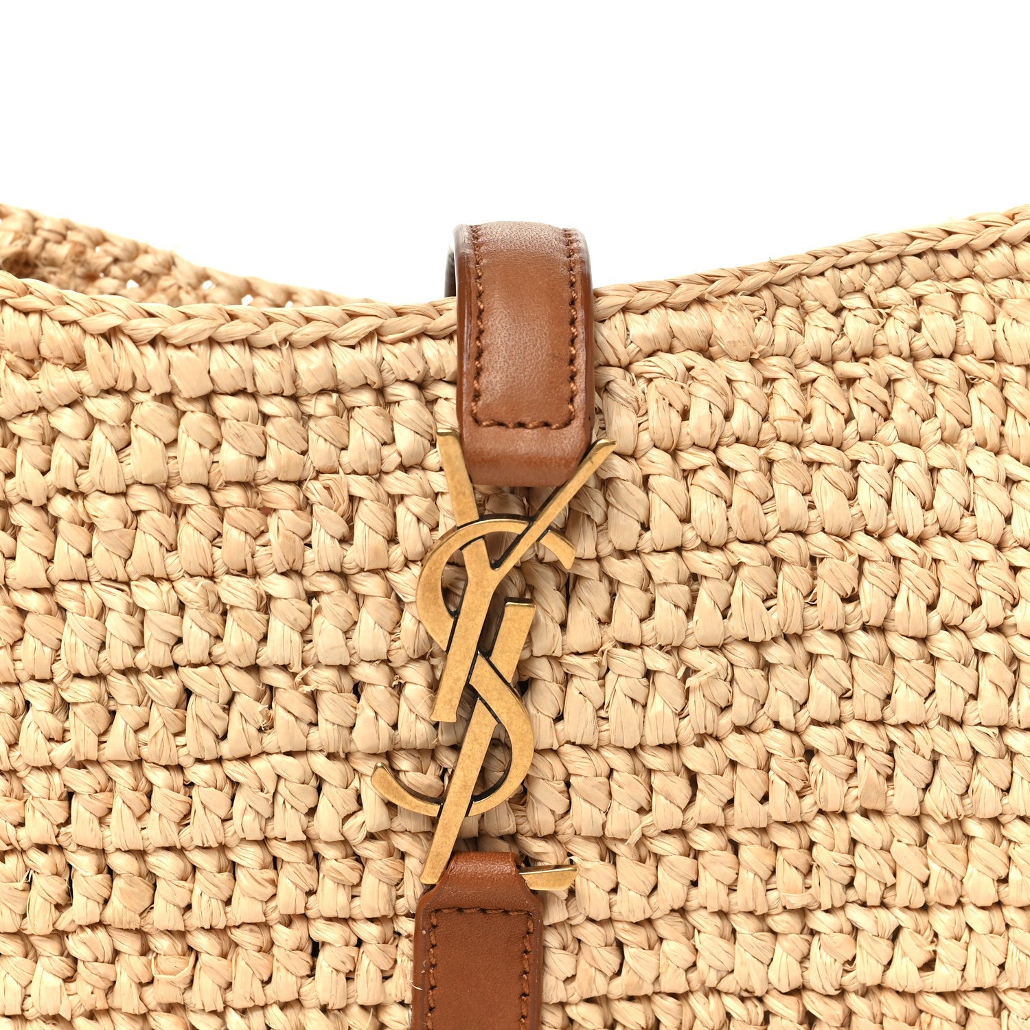 Raffia Calfskin Le 5 A 7 Mini Hobo Natural Brick