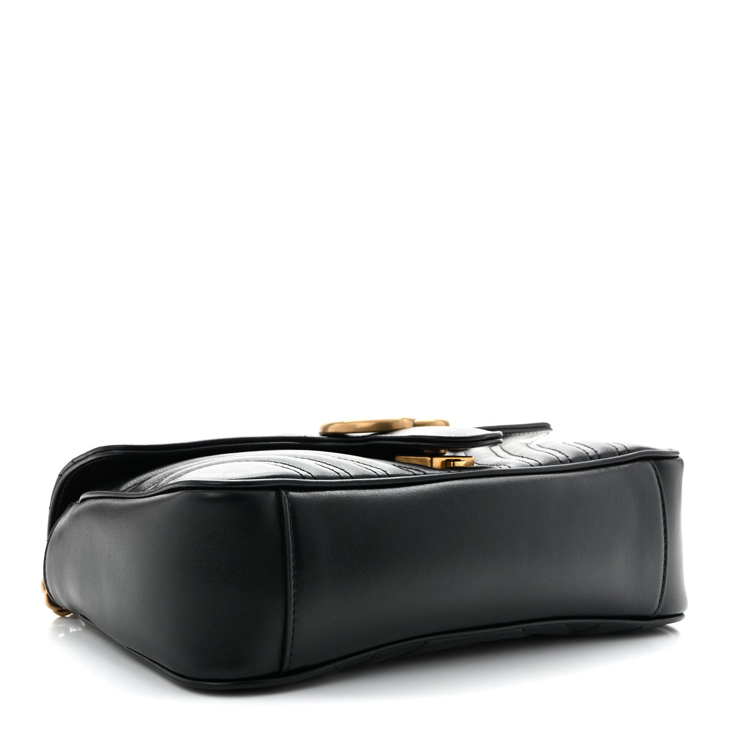 Calfskin Matelasse Small GG Marmont Shoulder Bag Black