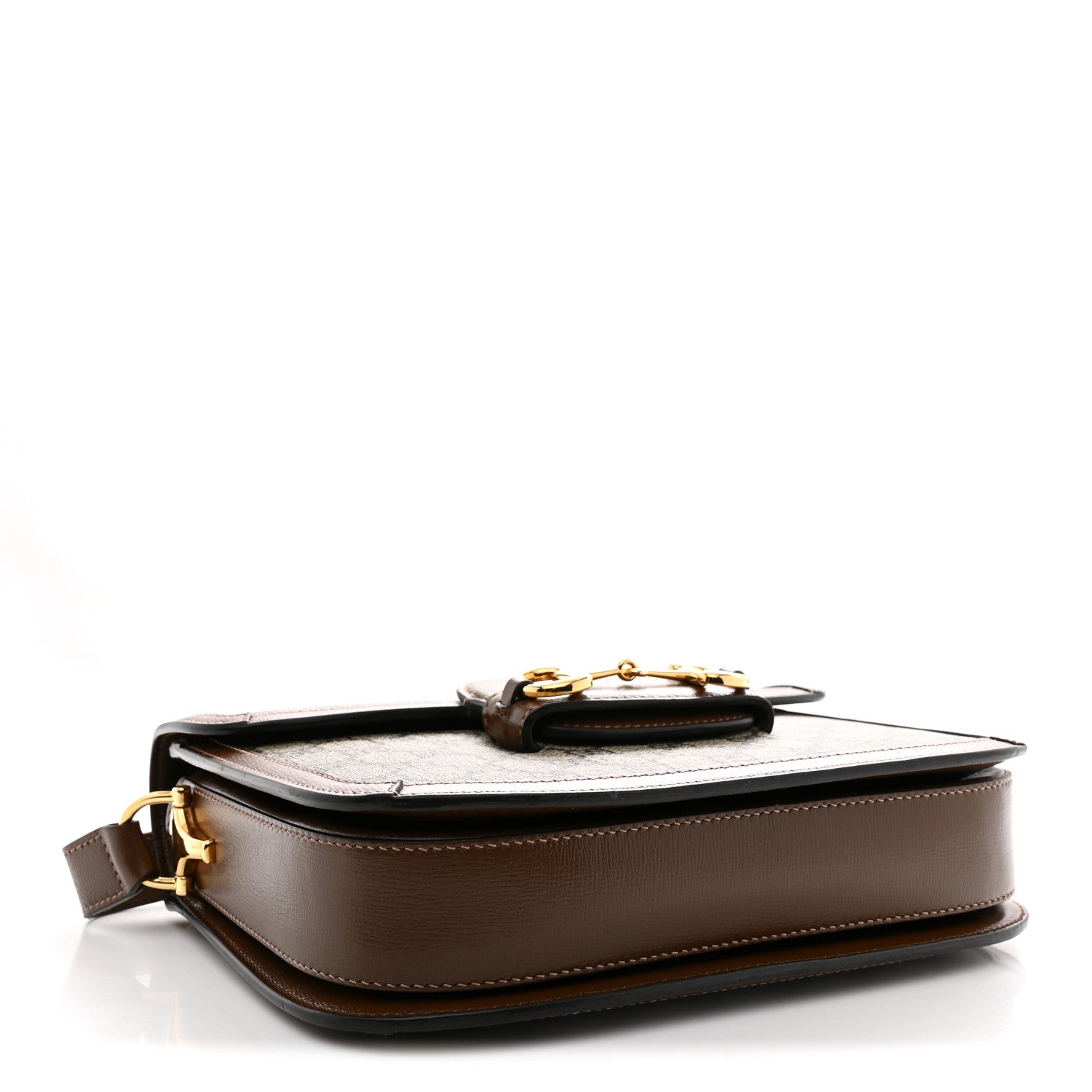 GG Supreme Monogram Horsebit 1955 Shoulder Bag Beige Brown Sugar