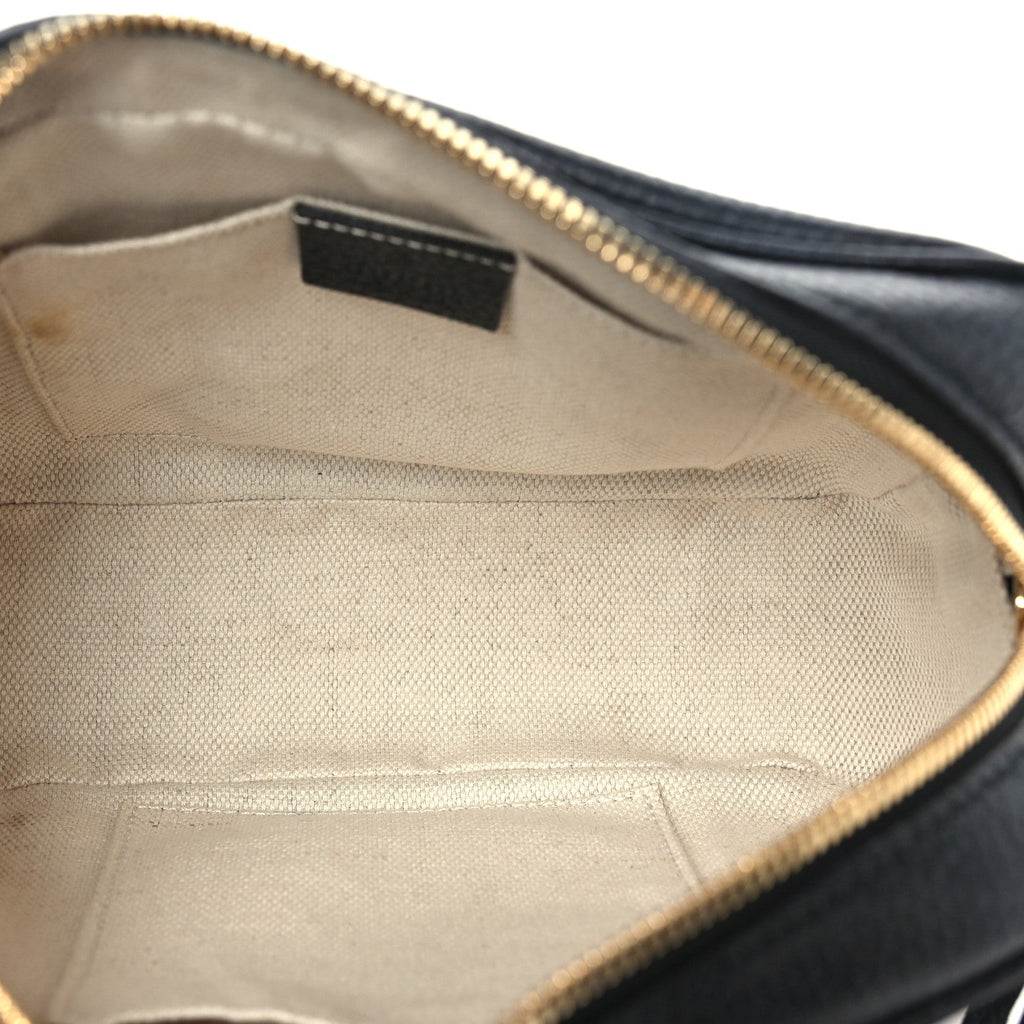 Pebbled Calfskin Small Soho Disco Bag Black