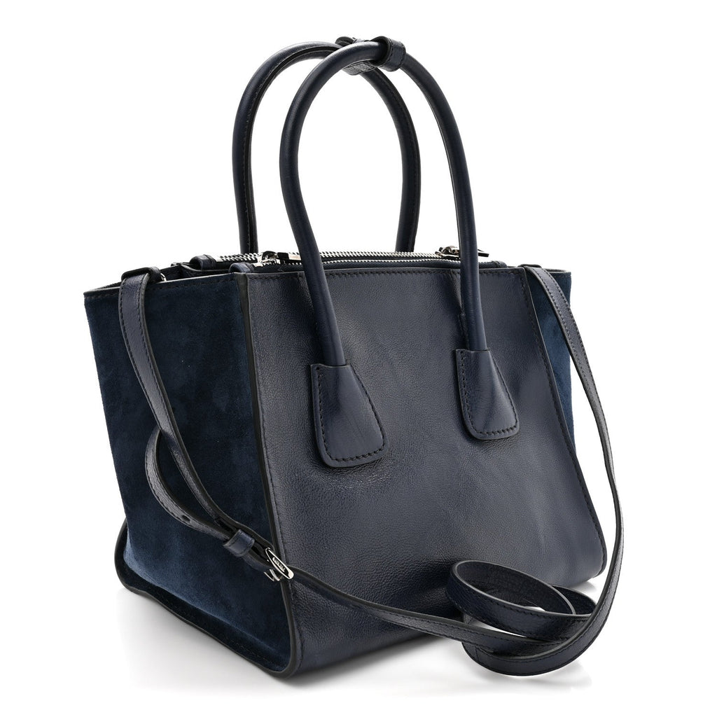 Glace Calf Scamosciato Twin Pocket Tote Baltico