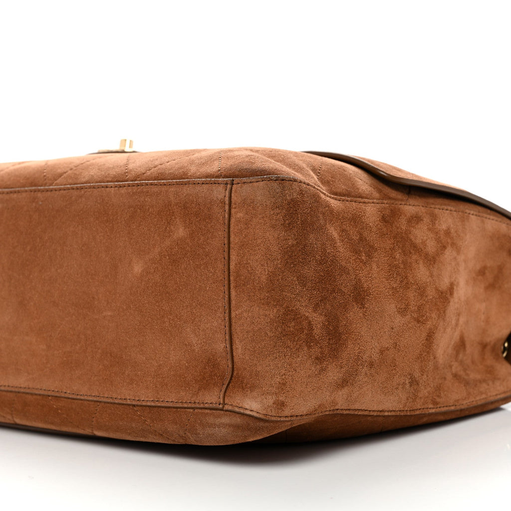 Suede Calfskin Souplissimo Maxi Flap Camel