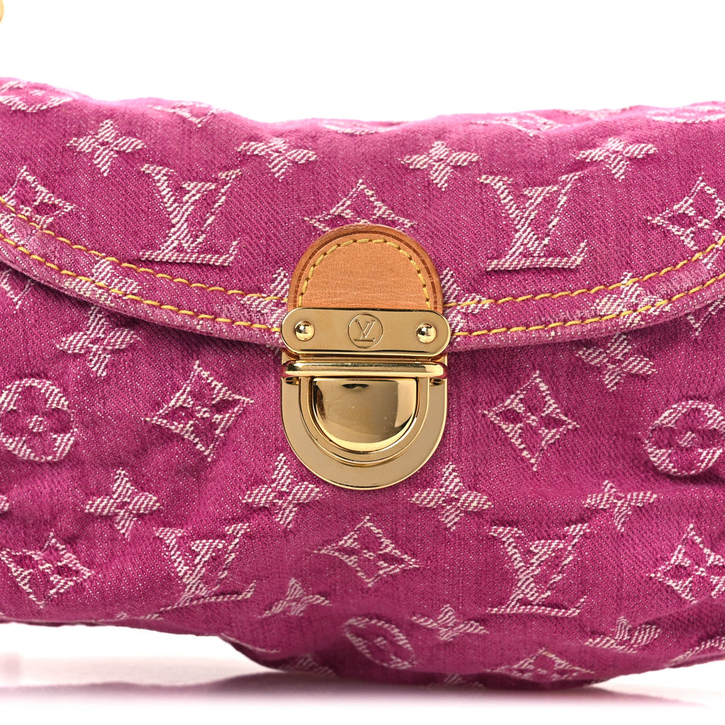 Monogram Denim Mini Pleaty Fuchsia