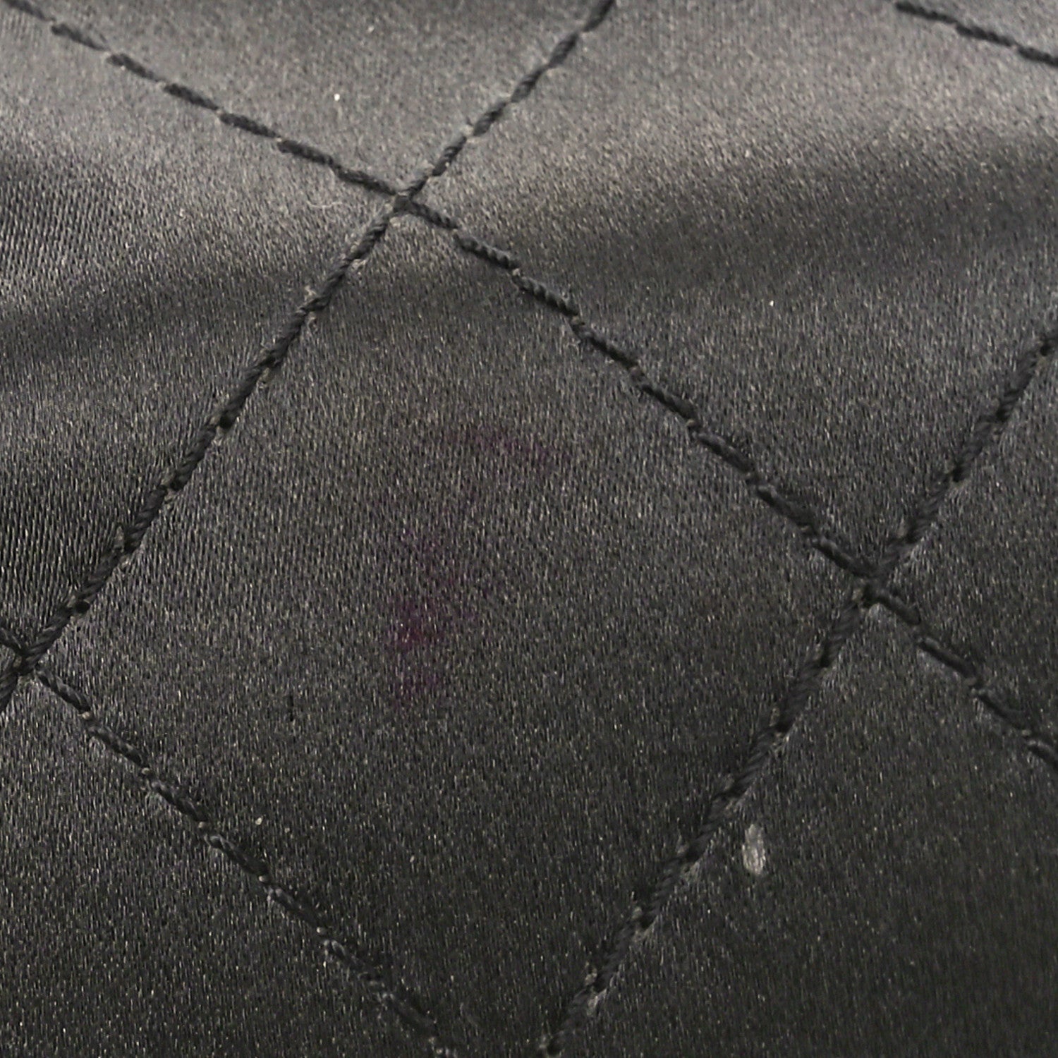 Satin Quilted Crystal CC Square Flap Grey