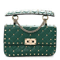 Nappa Small Rockstud Spike Shoulder Bag Gea Green