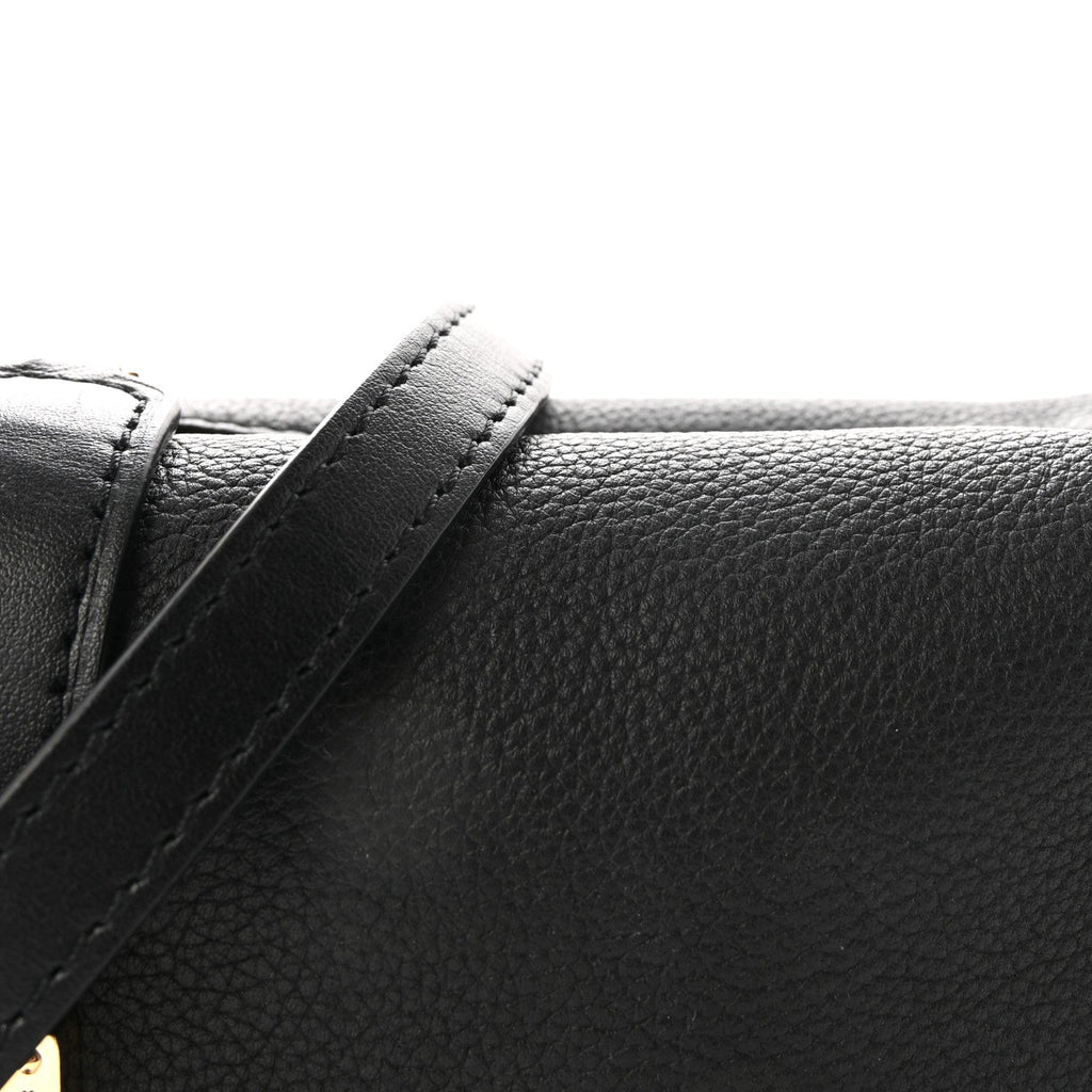 Grained Calfskin Side Trunk PM Black