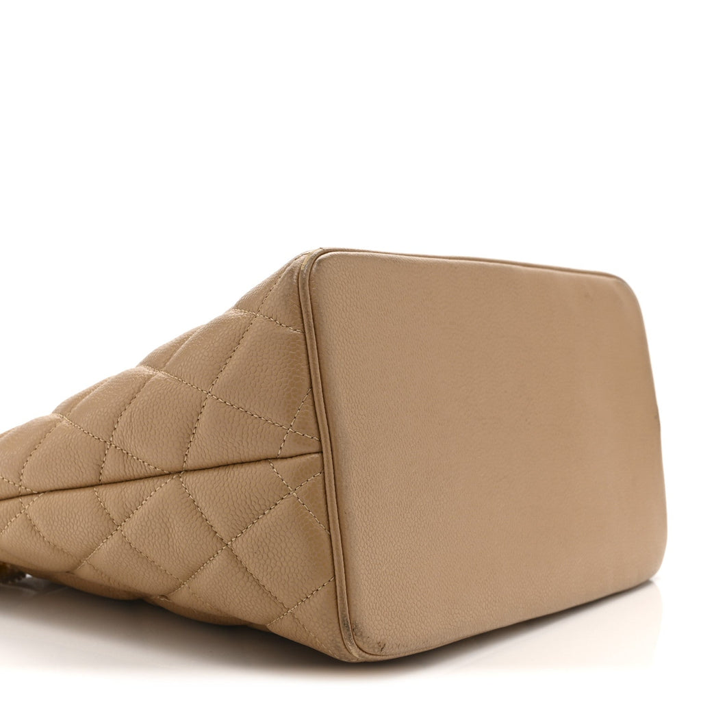 Caviar Quilted Medallion Tote Beige Beige
