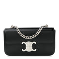 Shiny Calfskin Triomphe Chain Shoulder Bag Black