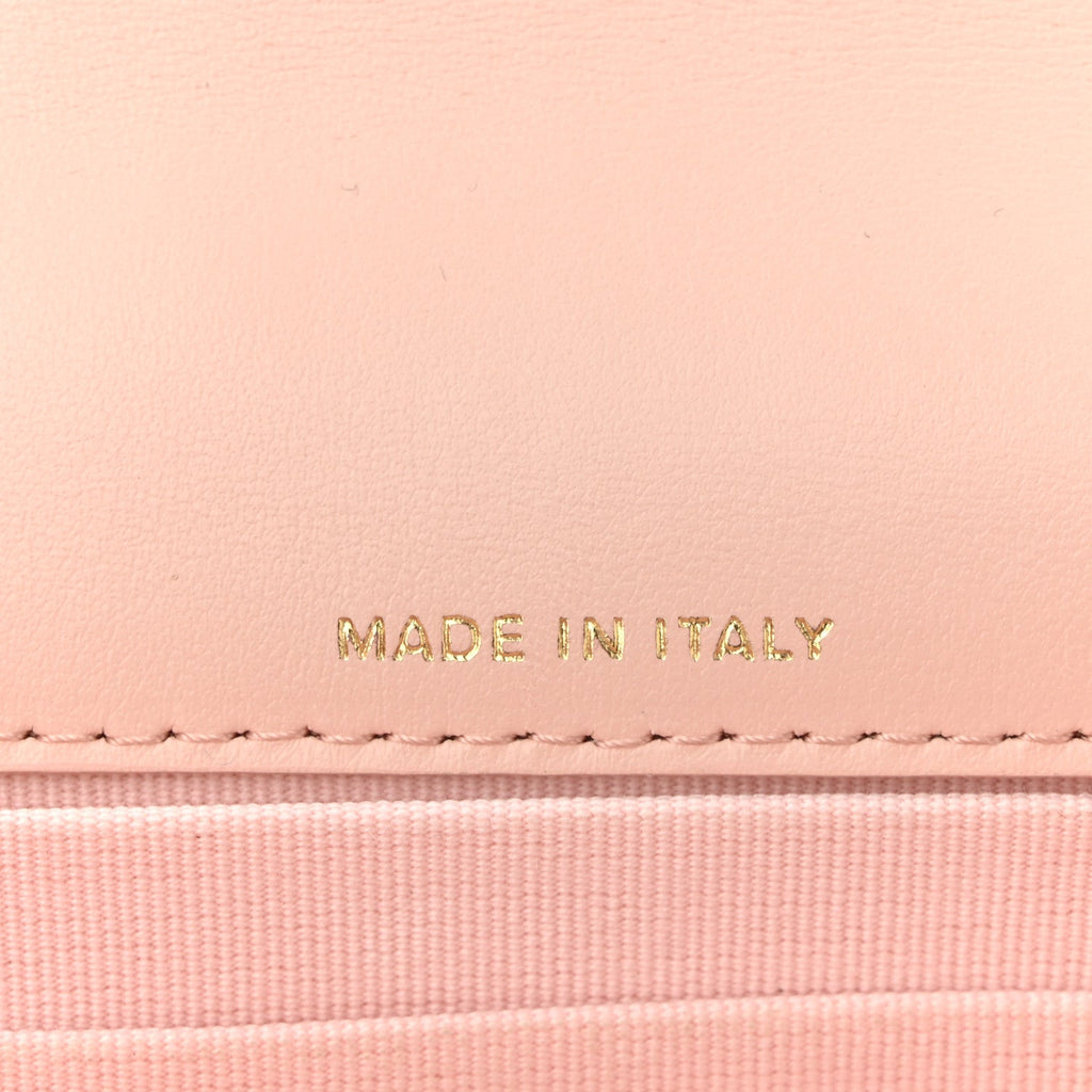 Crumpled Calfskin Quilted Braided CC Mini Flap Light Pink