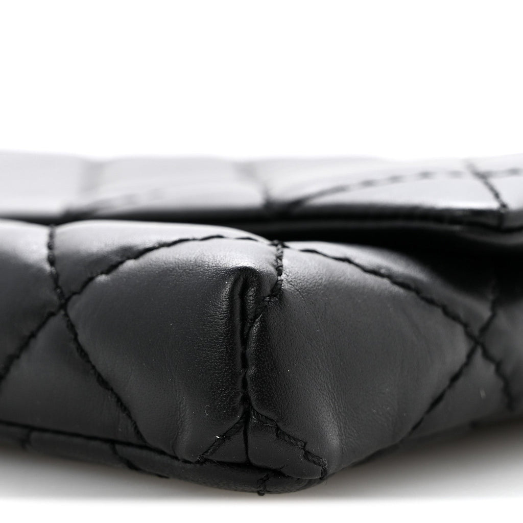 Aged Calfskin Quilted Reissue 2.55 Clutch Black