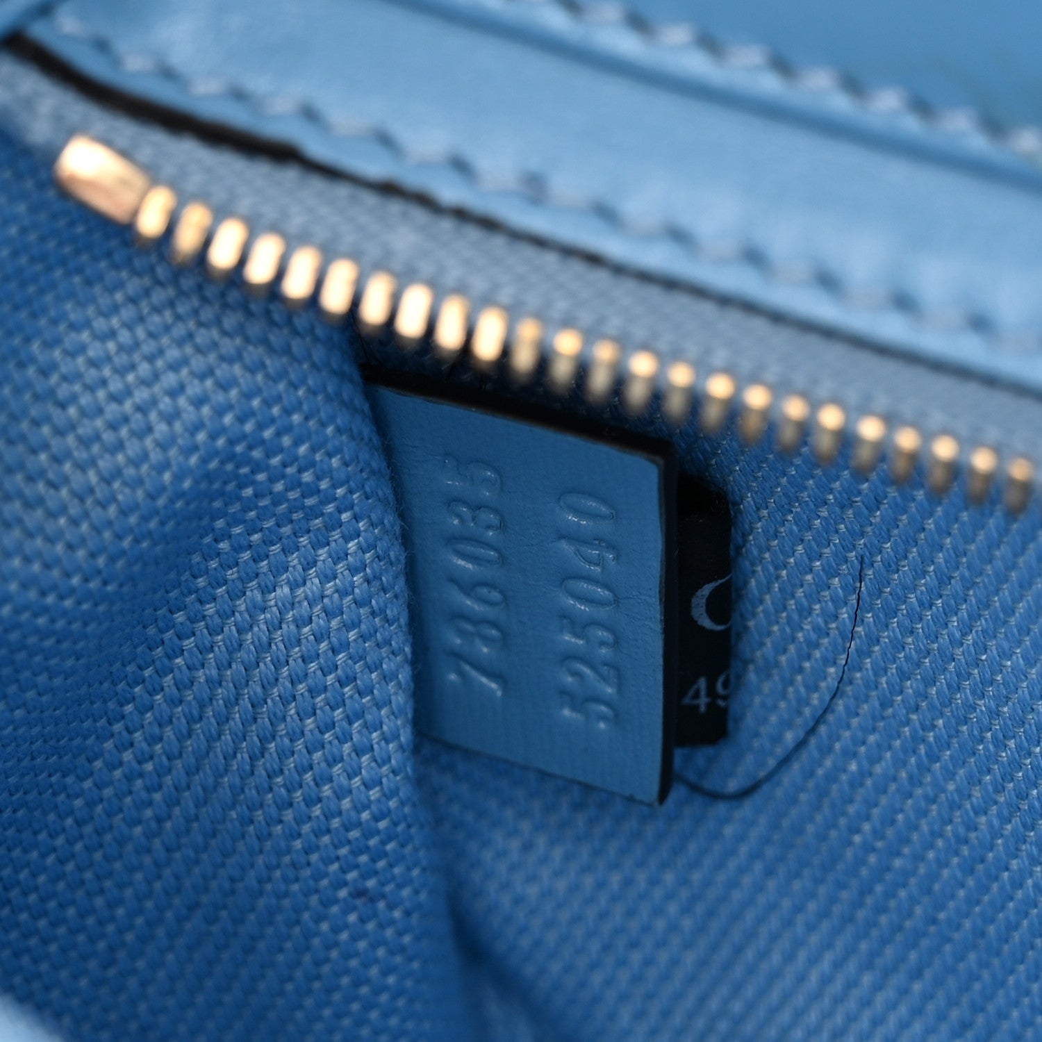 Calfskin Monogram Mini Moon Side Shoulder Bag Blue Blue