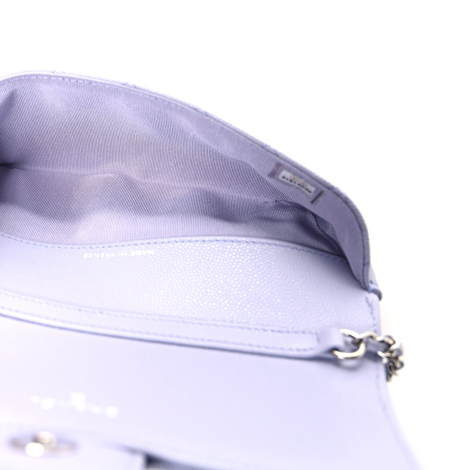 Caviar Quilted Glasses Case With Chain Light Purple