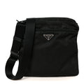 Nylon Vela Flat Messenger Bag Black