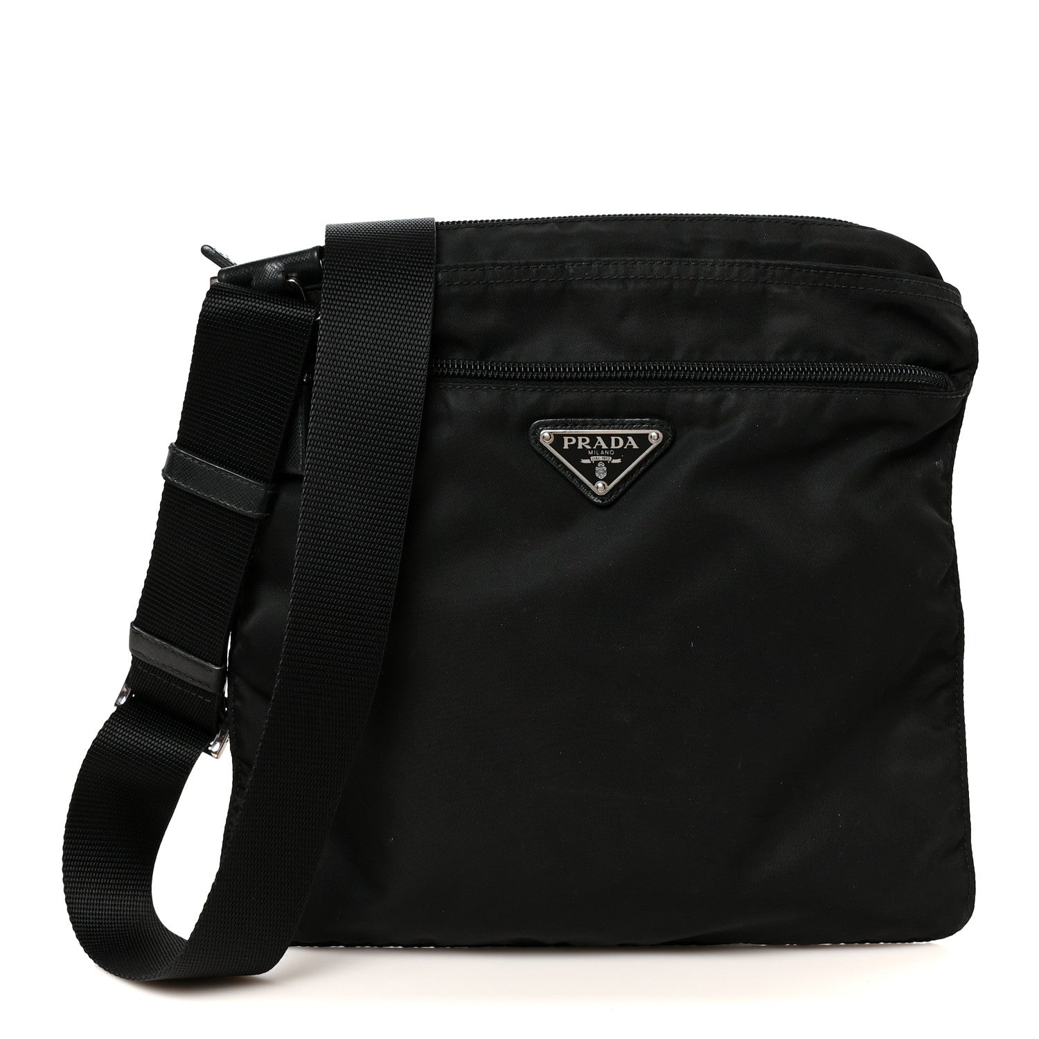 Nylon Vela Flat Messenger Bag Black