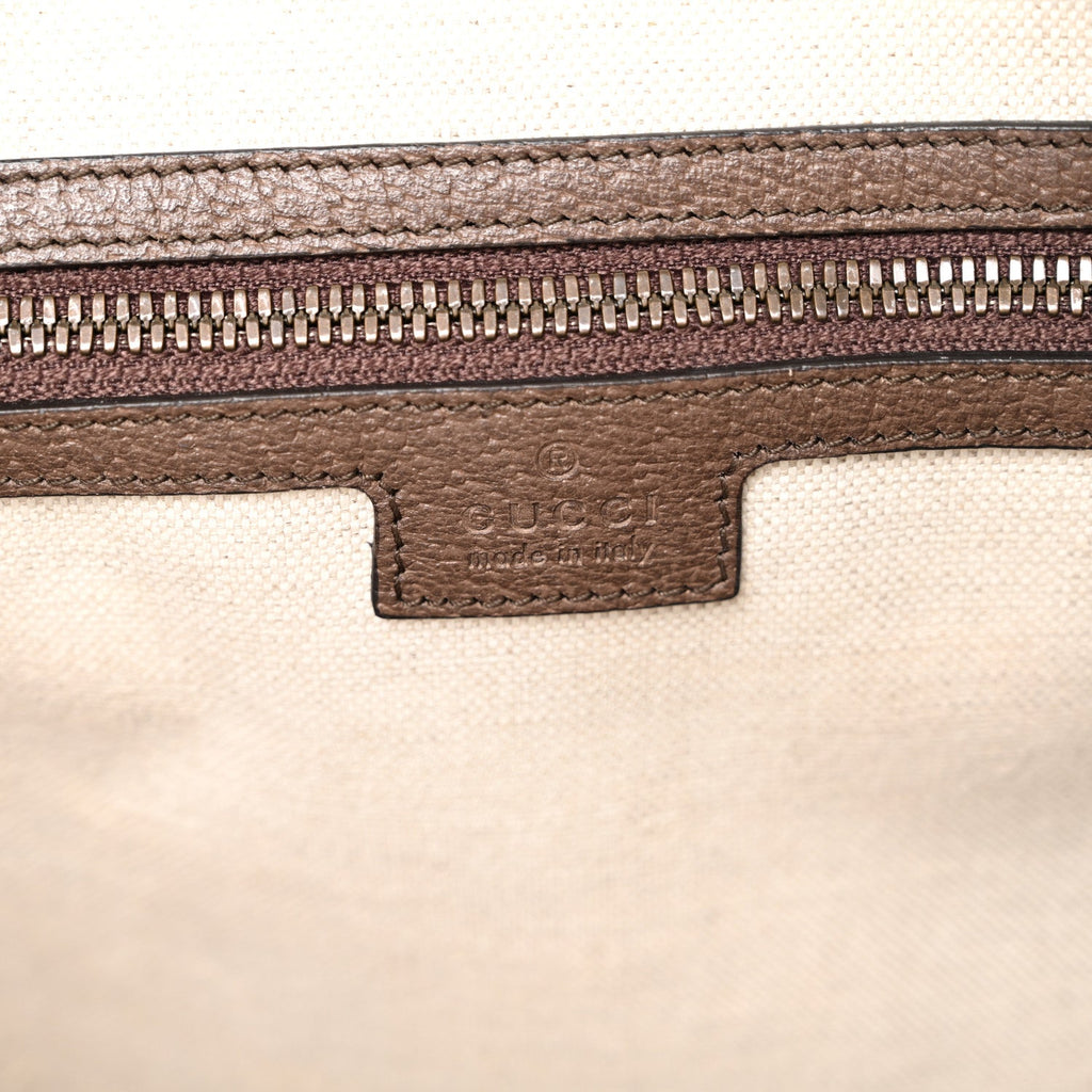 GG Supreme Monogram Textured Dollar Calfskin Web Medium Ophidia Carry-On Duffle Bag Beige Ebony New Acero