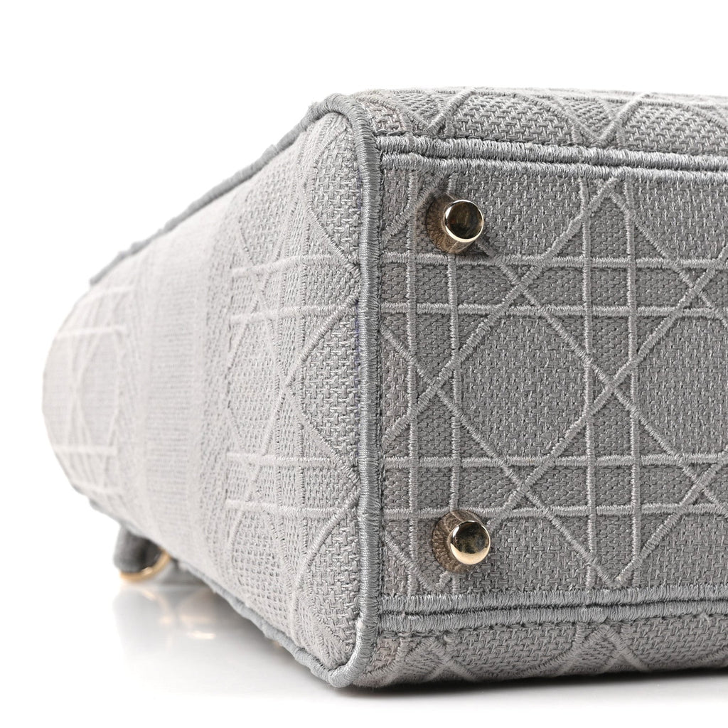 Canvas Embroidered Cannage Medium Lady D-Lite Gray