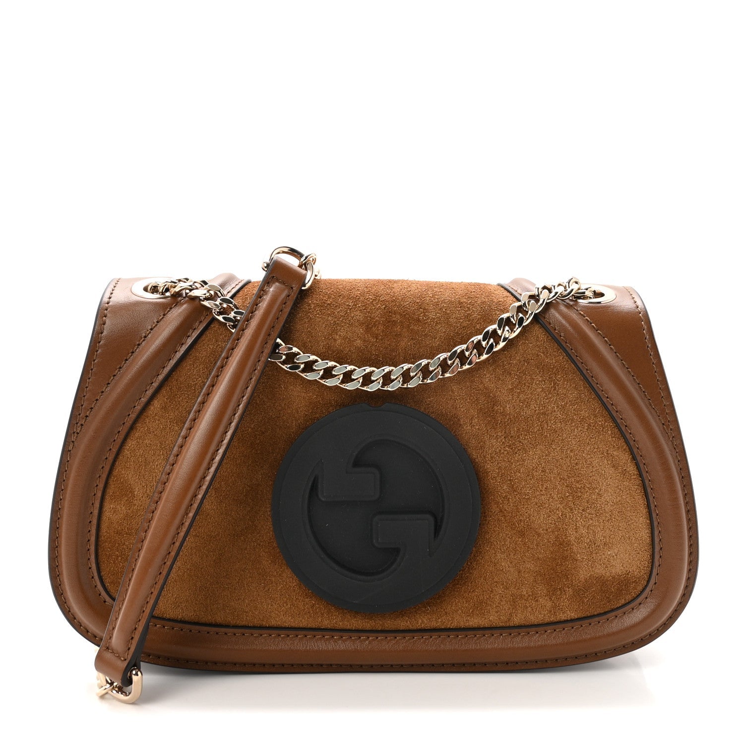 Suede Calfskin Blondie Medium Shoulder Bag Light Brown